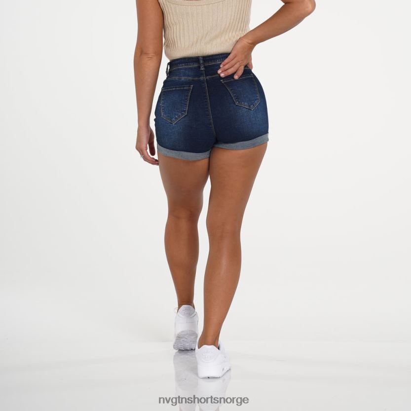064HD6748 mørk vask livsstil NVGTN kvinner navishape jeanshorts